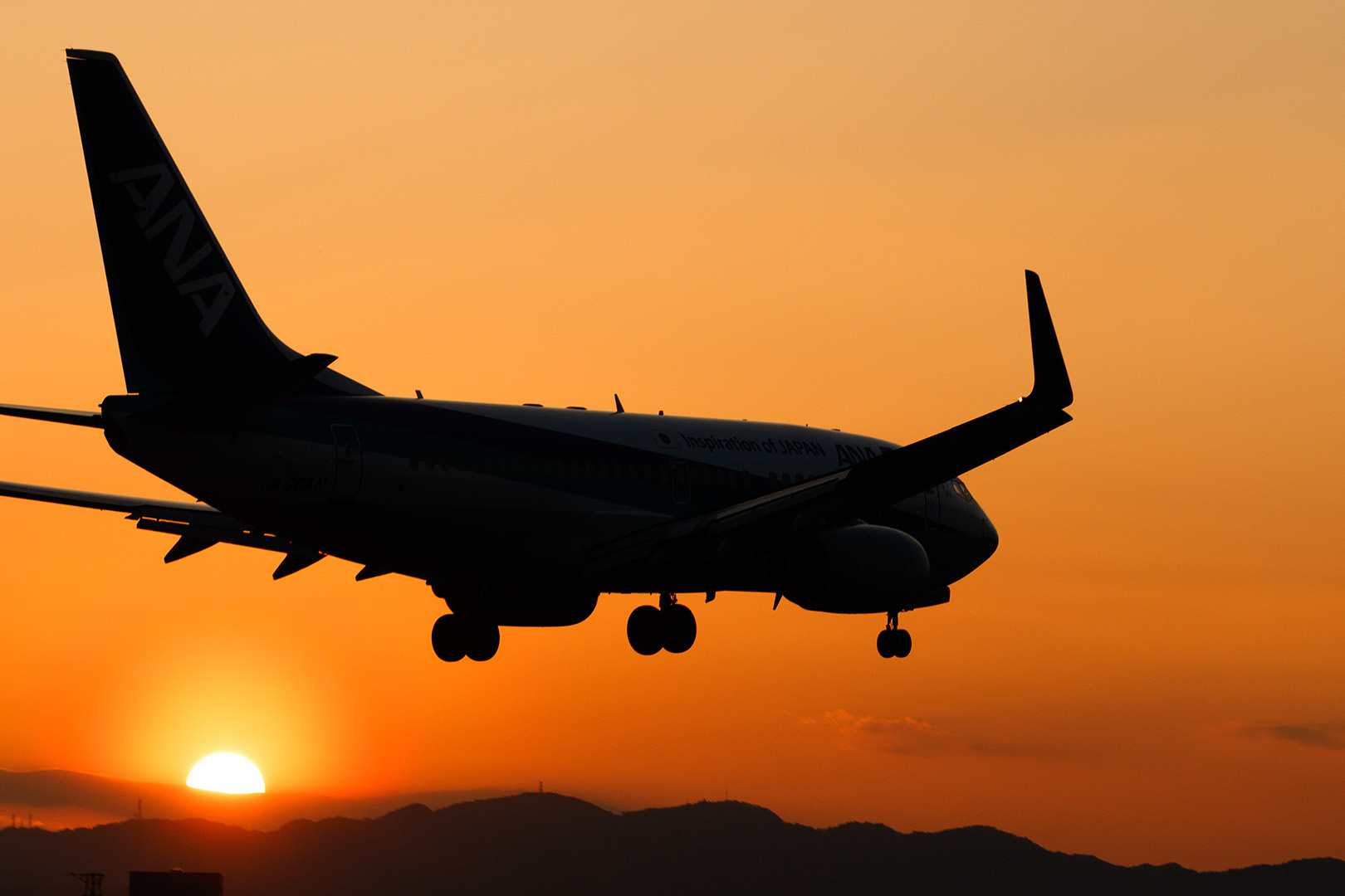夕焼け、飛行機（伊丹空港、千里川）_a0003166_00370120.jpg