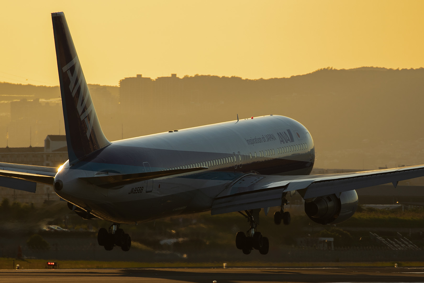 飛行機 夕焼け（伊丹空港 千里川）_a0003166_00444338.jpg