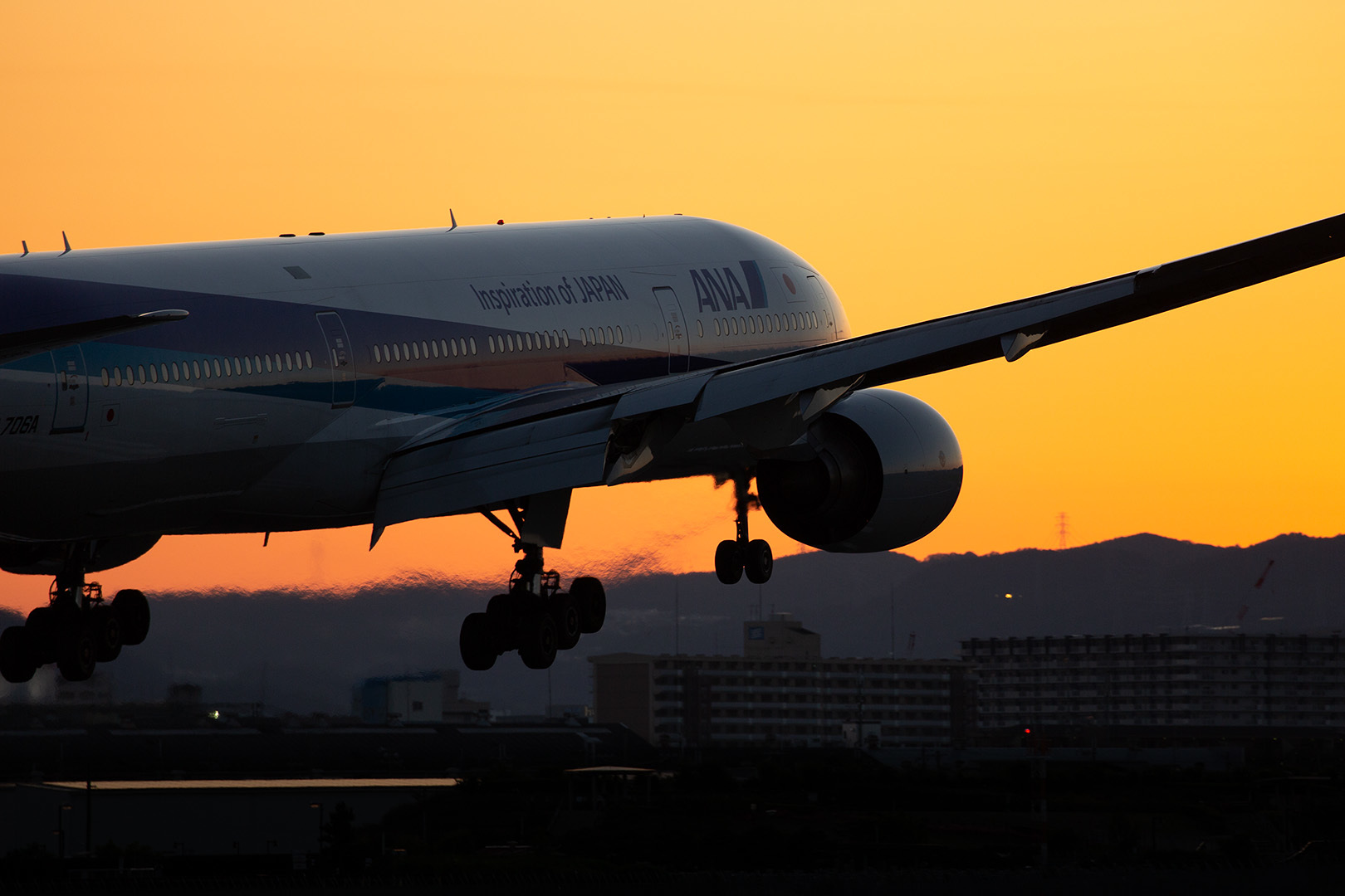 飛行機 夕焼け（伊丹空港 千里川）_a0003166_00451579.jpg