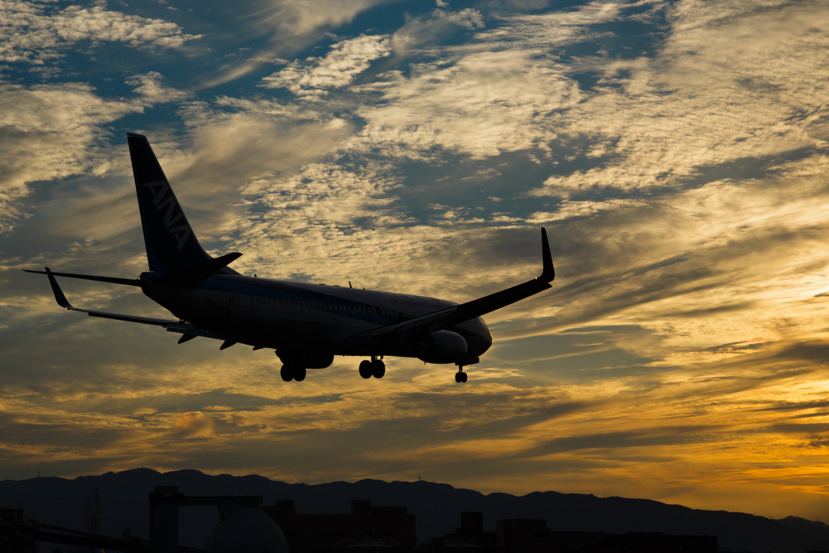 飛行機　夕焼け （伊丹空港 千里川）_a0003166_019399.jpg