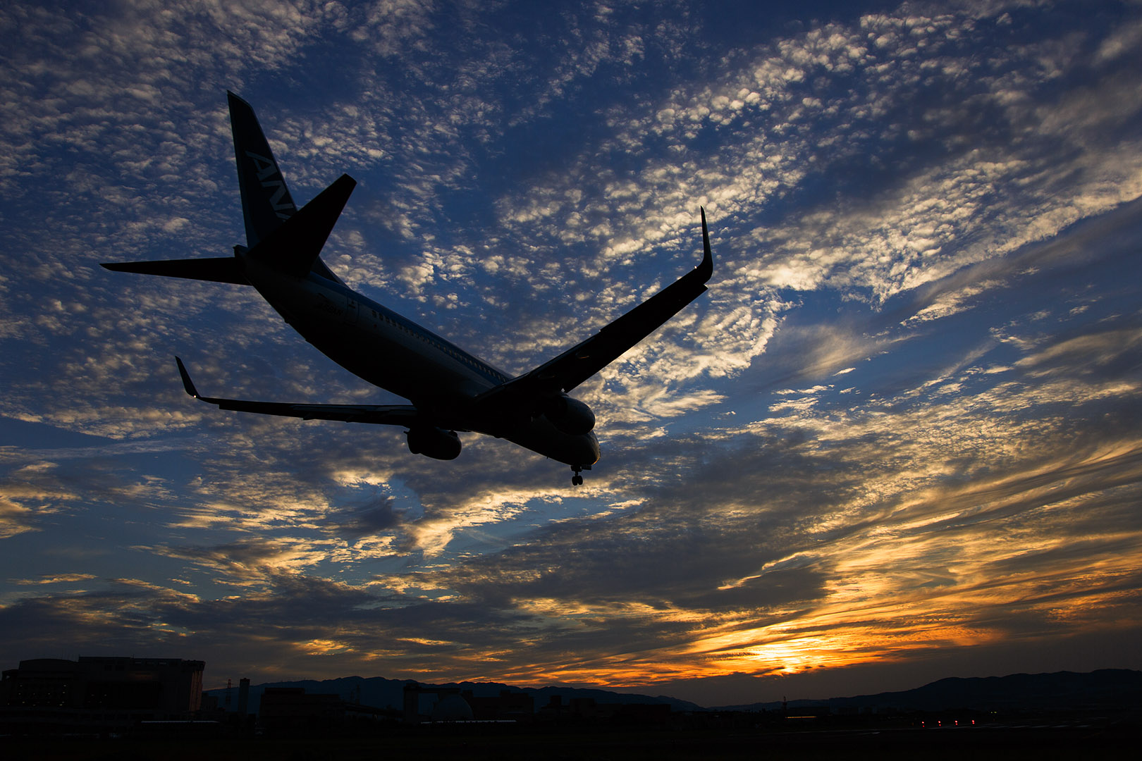 飛行機　夕焼け （伊丹空港 千里川）_a0003166_0194293.jpg