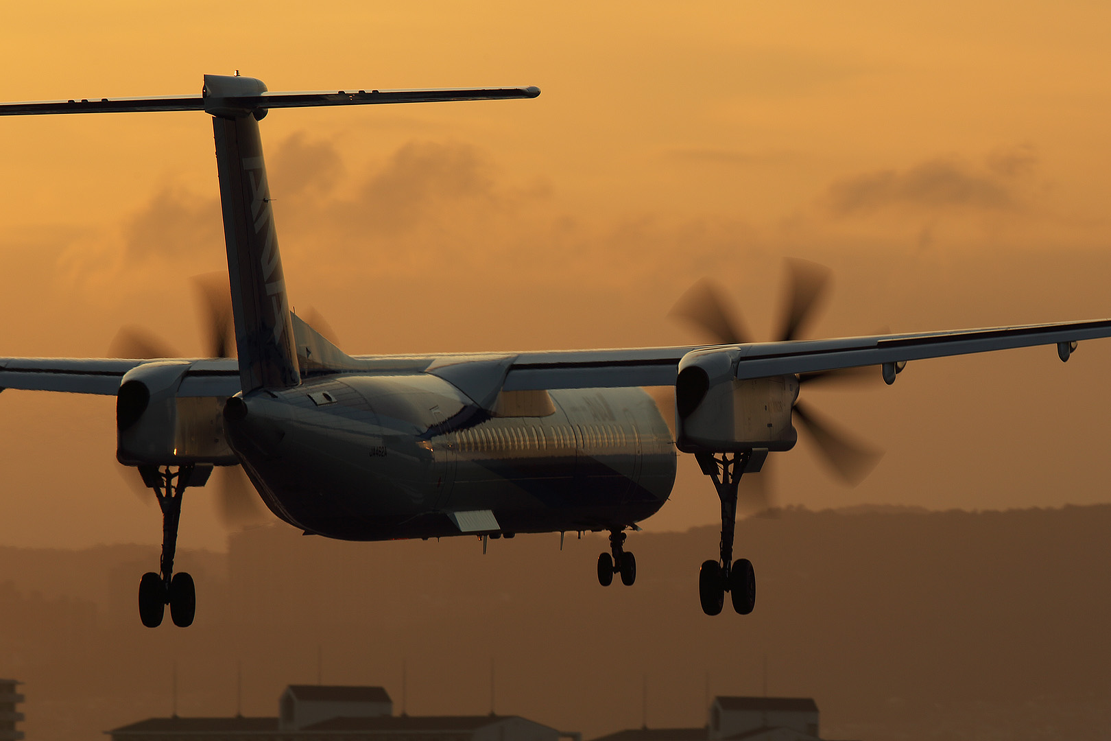 飛行機　夕焼け （伊丹空港 千里川）_a0003166_0461579.jpg