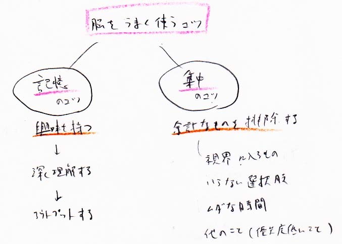 脳をうまく使うコツ　記憶のコツ→興味　集中のコツ→排除_a0003166_11301257.jpg
