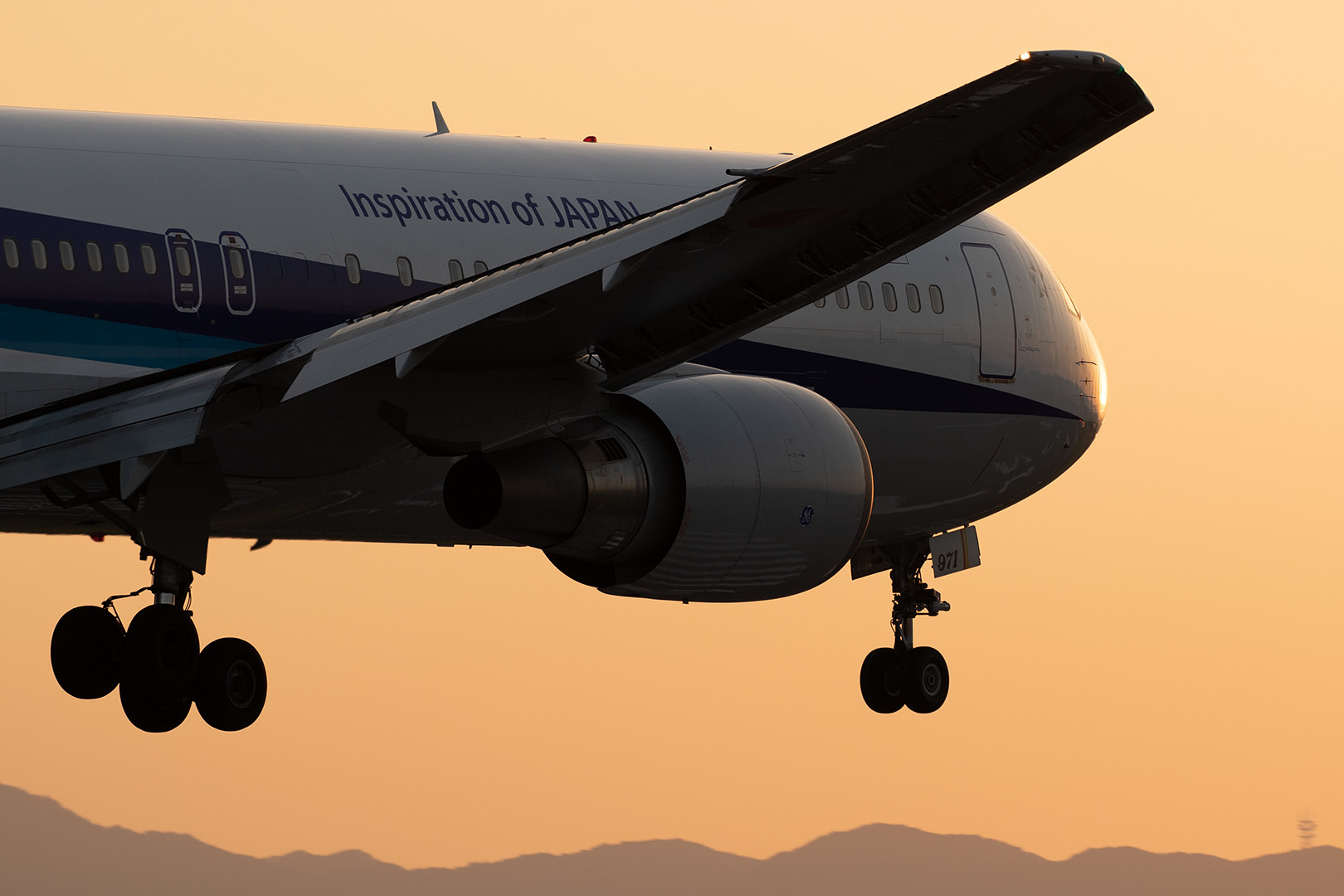 飛行機 夕焼け（伊丹空港 千里川）_a0003166_12534651.jpg