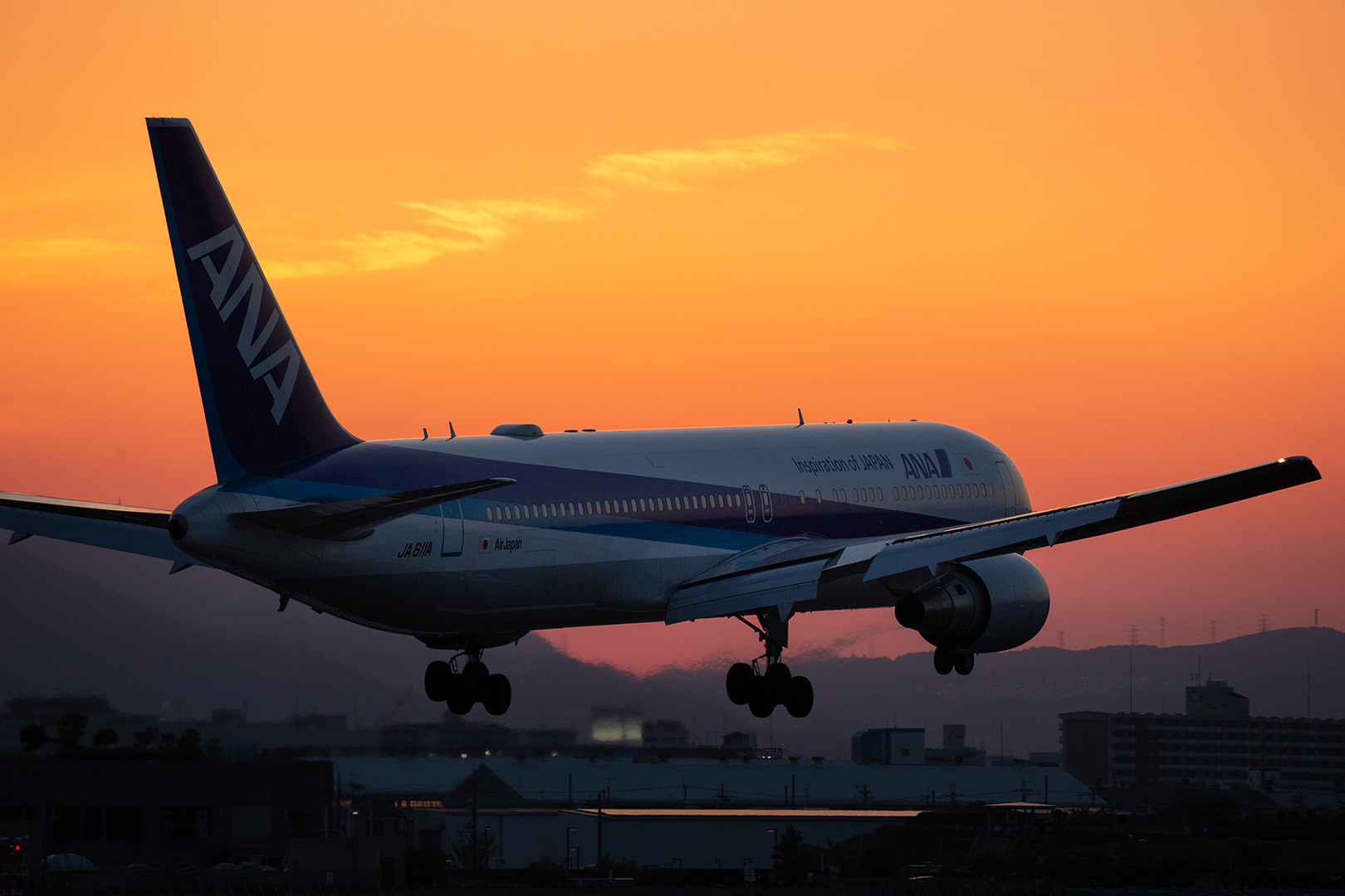 飛行機 夕焼け（伊丹空港、千里川）_a0003166_15055051.jpg