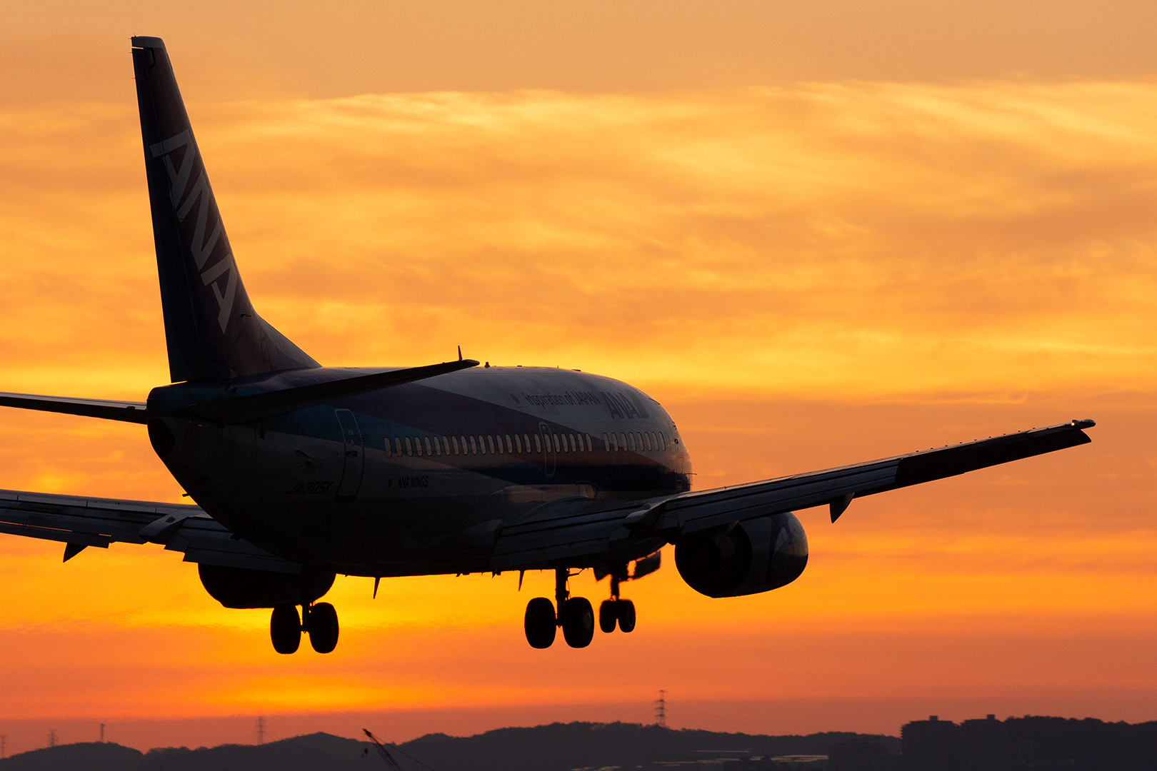 飛行機 夕焼け（伊丹空港、千里川）_a0003166_15174641.jpg