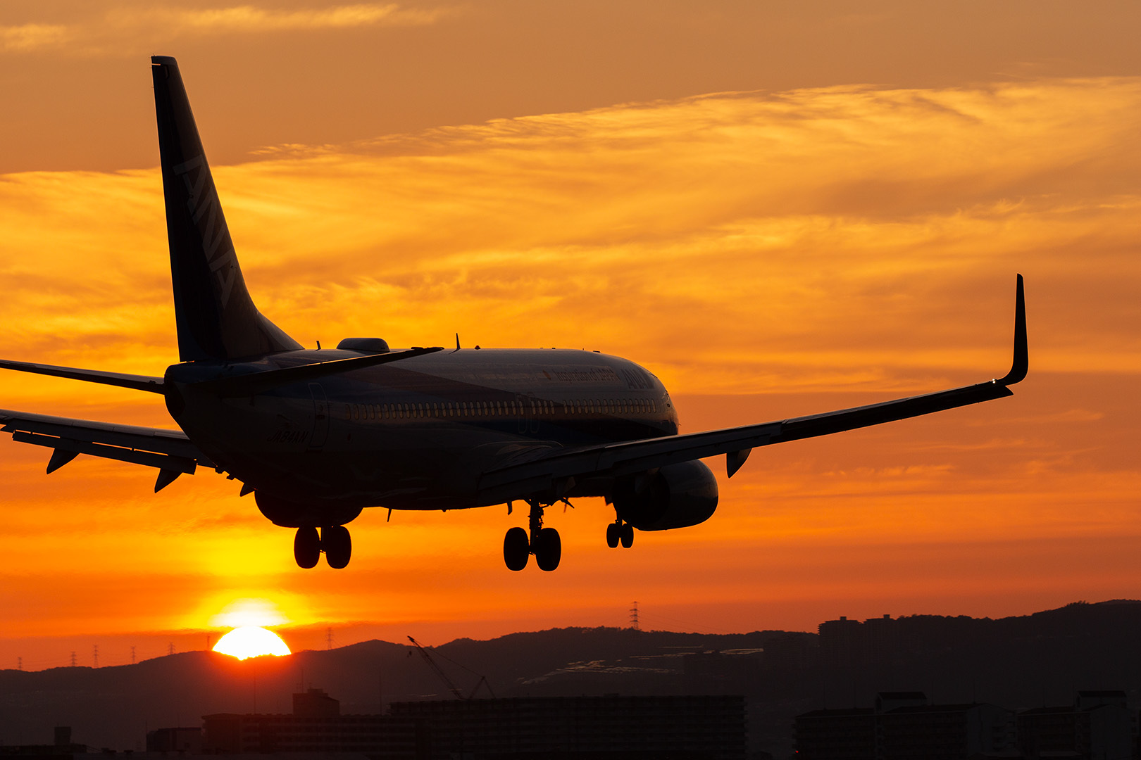 飛行機 夕焼け（伊丹空港、千里川）_a0003166_15174797.jpg