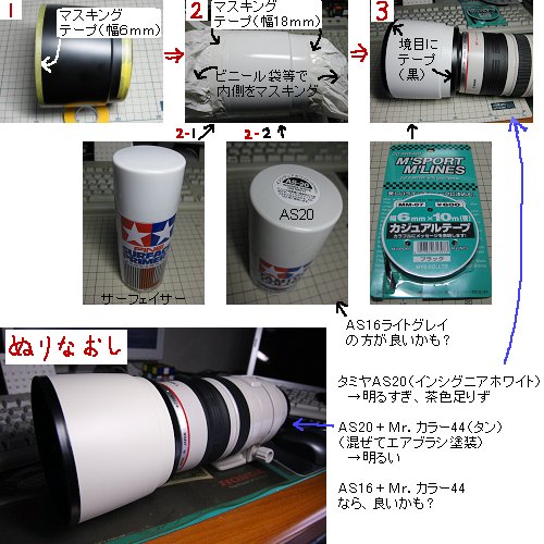 白いレンズに使う黒いレンズフードを白く塗装する_a0003166_19504021.jpg
