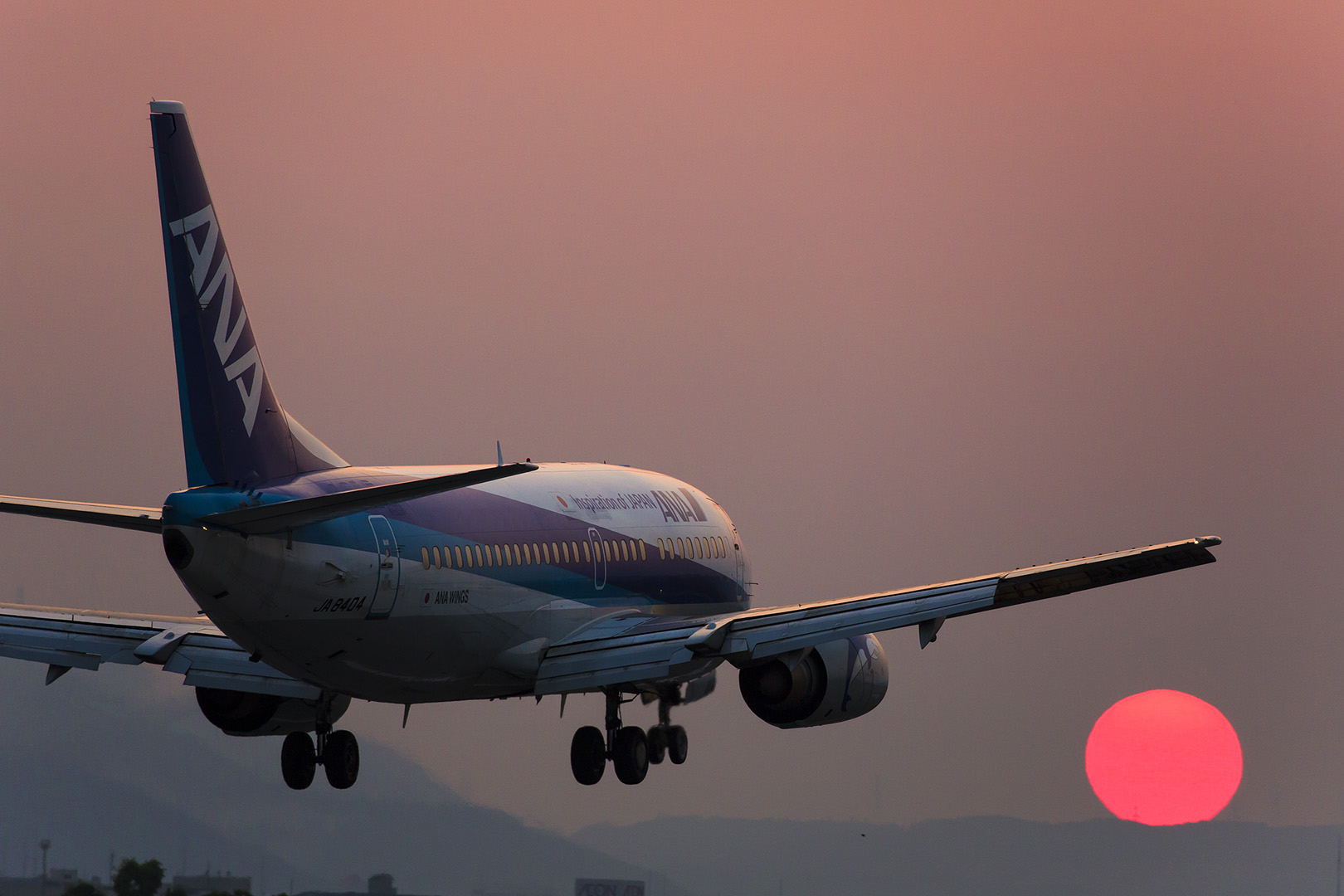 飛行機　夕焼け （伊丹空港 千里川）_a0003166_2081776.jpg