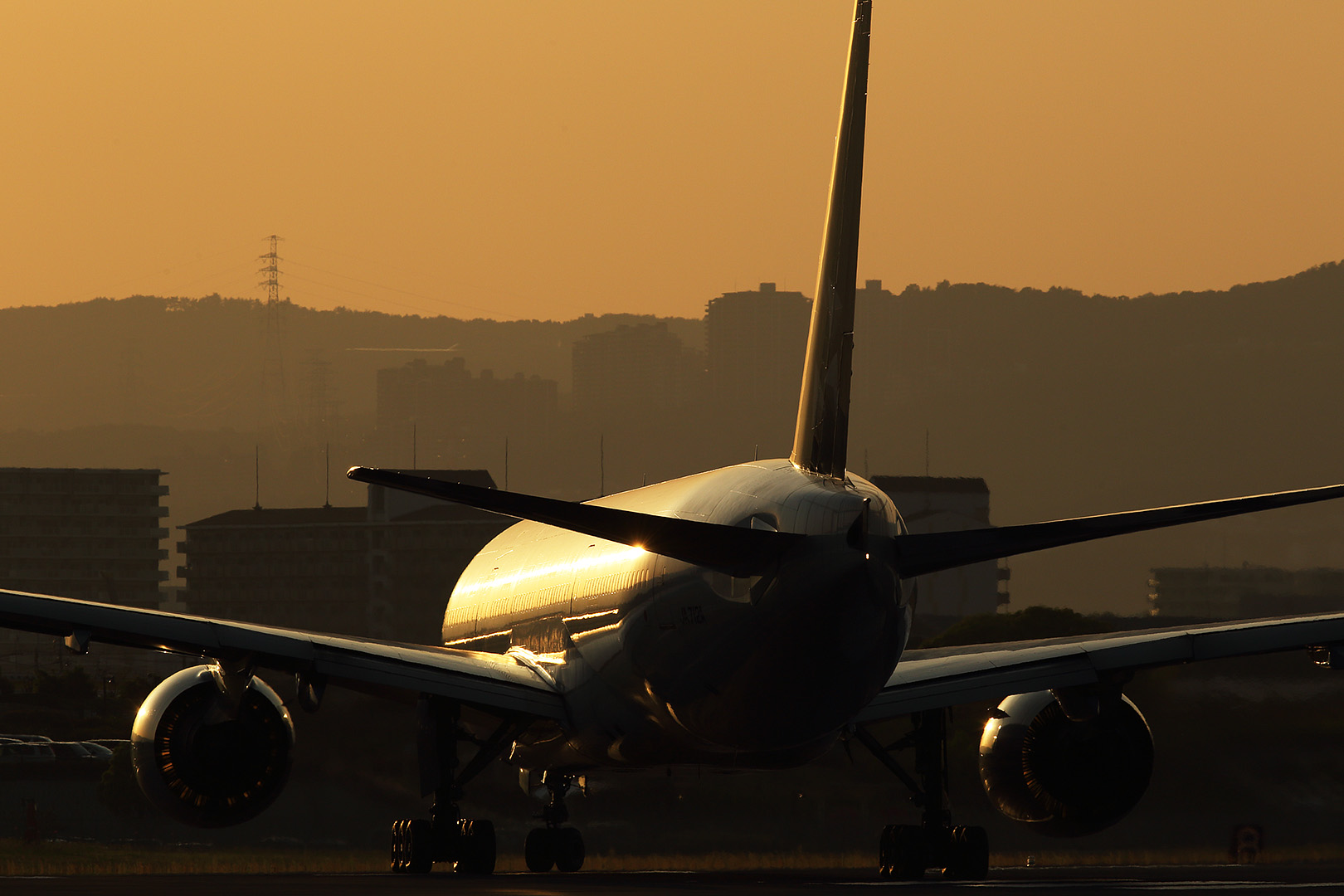 飛行機 夕焼け （伊丹空港　千里川 5/5）_a0003166_2210851.jpg